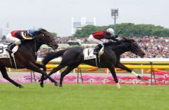 Der Platini-Enkel Eishin Flash gewinnt das Japanische Derby. Foto: offiziell