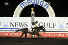 Krypton Factor und Kieren Fallon sind die Sieger im Dubai Golden Shaheen. www.galoppfoto.de