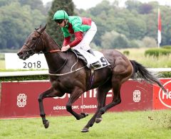 Nyaleti gewinnt die German 1000 Guineas am 27.5.2018 in Düsseldorf - Foto: Dr. Jens Fuchs