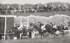 Aus dem Archiv: Der "Arc" 1929. Auf dem oberen Bild führt noch Oleander unter Joe Childs, unten der Zieleinlauf, Ortello (Willy Carter) vor Kantar und Oleander, bis zum Sonntag die beste Platzierung eines Schlenderhaners in diesem Rennen. 
