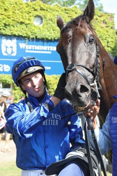 Rebel's Romance mit James Doyle nach dem Sieg im 132. Großen Preis von Berlin. ©galoppfoto - Frank Sorge